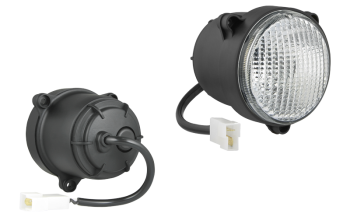 Halogenowa lampa robocza (umocowanie pod 3 wkręty) z przewodem i złączem AMP Faston