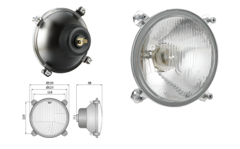 Reflektor przedni typu R2 - ruch lewostronny (światła: mijania, drogowe)