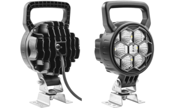 Lampa robocza z diodami LED, uchwytem omega, przewodem i wyłącznikiem