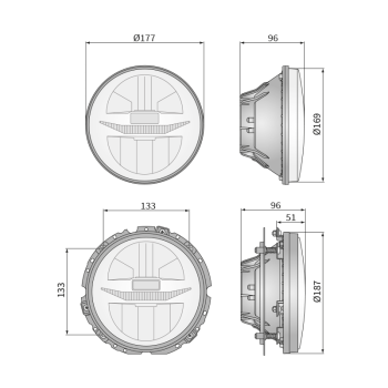 EGC1-LED Ø178 reflektory główne