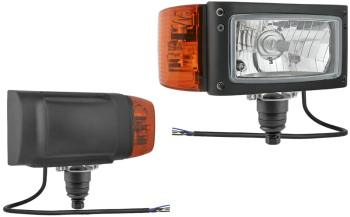 Reflektor przedni typu H4 z uchwytem dolnym i przewodem - prawy