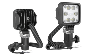 Lampa robocza z diodami LED, uchwytem CAR3, przewodem spiralnym i wyłącznikiem
