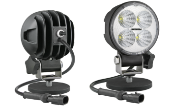 Lampa robocza z diodami LED, uchwytem magnetycznym, przewodem, złączem AMP SuperSeal i wyłącznikiem