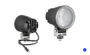 Lampa specjalna z diodami LED, przewodem i złączem Deutsch DT04-2P - niebieska