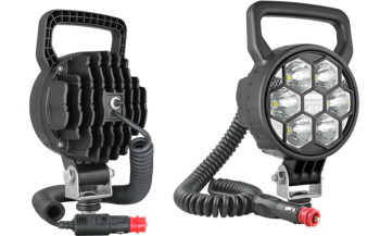 2500 lm - moduł LED 12V-24V, przewód spiralny 8 m, wtyczka do zapalniczki, kratka, rączka