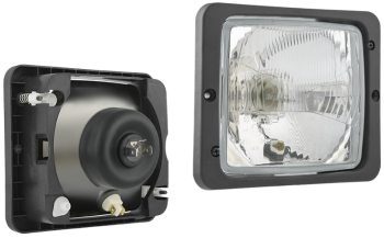 Reflektor przedni typu R2 z ramką (światła: mijania, drogowe, pozycyjne)