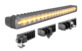 Lampa robocza z diodami LED, pomarańczowym światłem pozycyjnym i uchwytami: tylnym, dolnym, bocznym