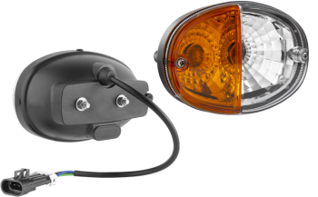Lampa przednia - prawa z przewodem i złączem Delphi 12129615 (światła: pozycyjne, kierunkowskaz przednio-boczny)