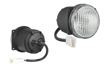 Halogenowa lampa robocza (umocowanie pod 4 śruby) z przewodem i złączem AMP Faston