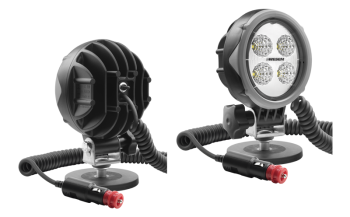 Lampa robocza z diodami LED, uchwytem magnetycznym, przewodem spiralnym i wyłącznikiem