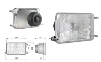 Element optyczny typu H4, rozstaw uchwytów 185x70 (światła: mijania, drogowe, pozycyjne)