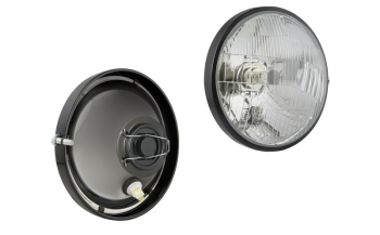 Element optyczny typu H4 z ramką metalową - prawy (światła: mijania, drogowe, pozycyjne)