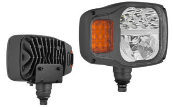 Reflektor przedni z diodami LED, uchwytem dolnym oraz wbudowanym złączem AMP SuperSeal - prawy