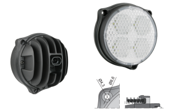 Lampa robocza z diodami LED i wbudowanym złączem AMP SuperSeal (umocowanie pod 3 śruby)