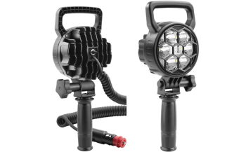 Lampa robocza z diodami LED, rękojeścią, przewodem spiralnym i wyłącznikiem