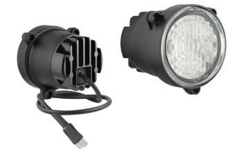 Lampa do jazdy dziennej z diodami LED, przewodem i złączem DT04-2P (umocowanie pod 3 nakrętki)