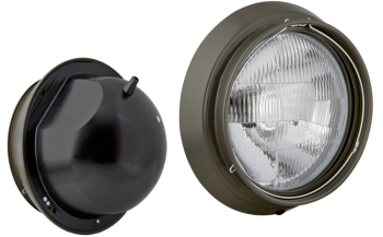 Hermetyczny reflektor przedni, typu H4 w metalowej obudowie (światła: mijania, drogowe)