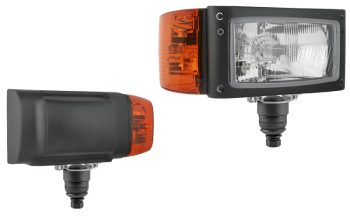 Reflektor przedni typu H4 z uchwytem dolnym i wbudowanym złączem DT04-6P - prawy