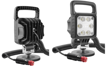 Lampa robocza z diodami LED, uchwytem magnetycznym, przewodem spiralnym i wyłącznikiem