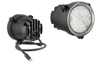 Przeciwmgłowy (przeciwmgielny) reflektor z diodami LED, przewodem i złączem Deutsch DT04-2P (umocowanie pod 3 śruby)