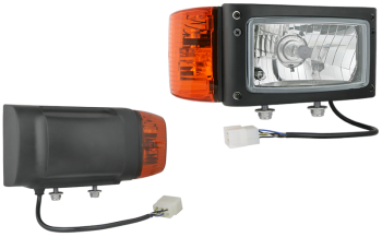 Reflektor przedni typu H4 z przewodem i złączem AMP - prawy