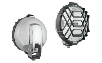 Drogowy reflektor halogenowy w chromowanej obudowie