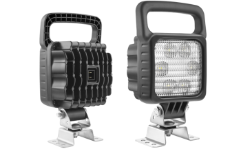 Lampa robocza z diodami LED, uchwytem omega i wbudowanym złączem AMP Faston