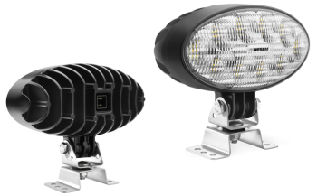 Lampa robocza z diodami LED, uchwytem omega i wbudowanym złączem AMP Faston