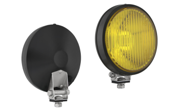 Przeciwmgłowy (przeciwmgielny) reflektor halogenowy w metalowej obudowie - żółty
