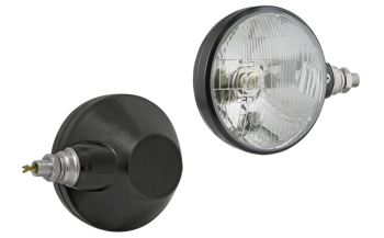Reflektor przedni typu H4 w obudowie metalowej - prawy (światła: mijania, drogowe, pozycyjne)
