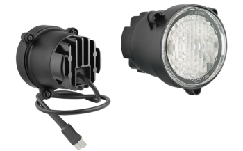 Lampa do jazdy dziennej z diodami LED, przewodem i złączem Deutsch DT04-2P (umocowanie pod 3 wkręty)