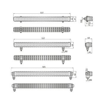 CDP1-FF 5° lampy robocze LED ze światłem pozycyjnym