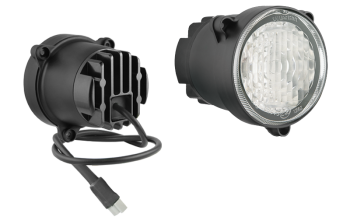 Lampa do jazdy dziennej z diodami LED, przewodem i złączem Deutsch DT04-2P (umocowanie pod 3 śruby)