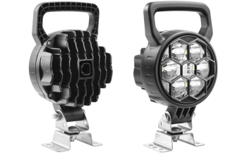 Lampa robocza z diodami LED, uchwytem omega i wbudowanym złączem Deutsch DT04-2P