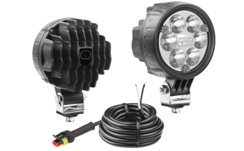 Lampa robocza z diodami LED, przewodem i złączem AMP SuperSeal - niebieska