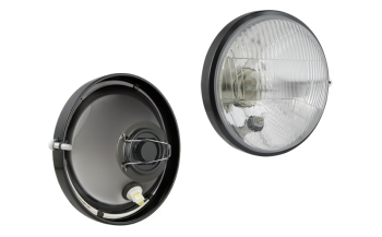 Element optyczny typu R2 z ramką metalową - prawy (światła: mijania, drogowe, pozycyjne)