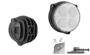 Lampa robocza z diodami LED i wbudowanym złączem Deutsch DT04-2P (umocowanie pod 3 wkręty)