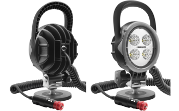 Lampa robocza z diodami LED, uchwytem magnetycznym, przewodem spiralnym i wyłącznikiem