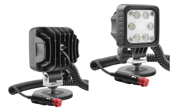 Lampa robocza z diodami LED, uchwytem magnetycznym, przewodem spiralnym i wyłącznikiem