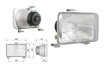 Element optyczny typu H4, rozstaw uchwytów 130x120 (światła: mijania, drogowe, pozycyjne)
