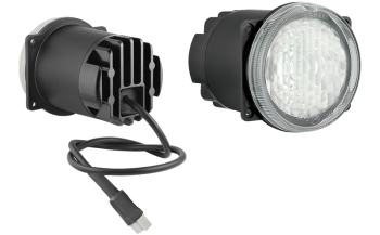 Lampa do jazdy dziennej z diodami LED, przewodem i złączem Deutsch DT04-2P (umocowanie pod 4 śruby)