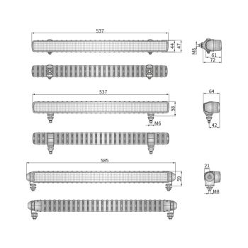 CDP1 72° lampy robocze LED ze światłem pozycyjnym