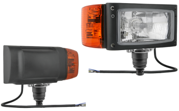 Reflektor przedni typu H4 z uchwytem dolnym i przewodem - prawy