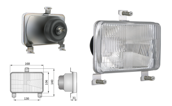 Element optyczny typu H4, rozstaw uchwytów 130x140 (światła: mijania, drogowe)