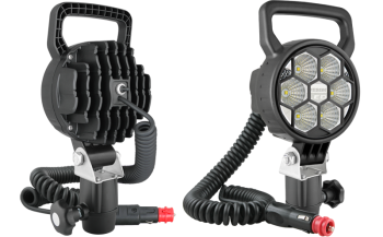 Lampa robocza z diodami LED, uchwytem CAR3, przewodem spiralnym i wyłącznikiem