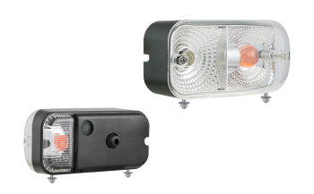 Lampa przednia z dolnym umocowaniem - lewa (światła: pozycyjne, kierunkowskaz przednio-boczny)