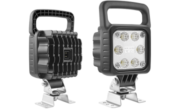 Lampa robocza z diodami LED, uchwytem omega i wbudowanym złączem AMP Faston