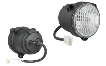 Halogenowa lampa robocza (umocowanie pod 3 śruby) z przewodem i złączem AMP Faston