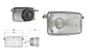 Element optyczny typu H4 (światła: mijania, drogowe, pozycyjne)
