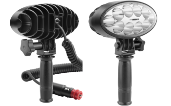 Lampa robocza z diodami LED, rękojeścią, przewodem spiralnym i wyłącznikiem